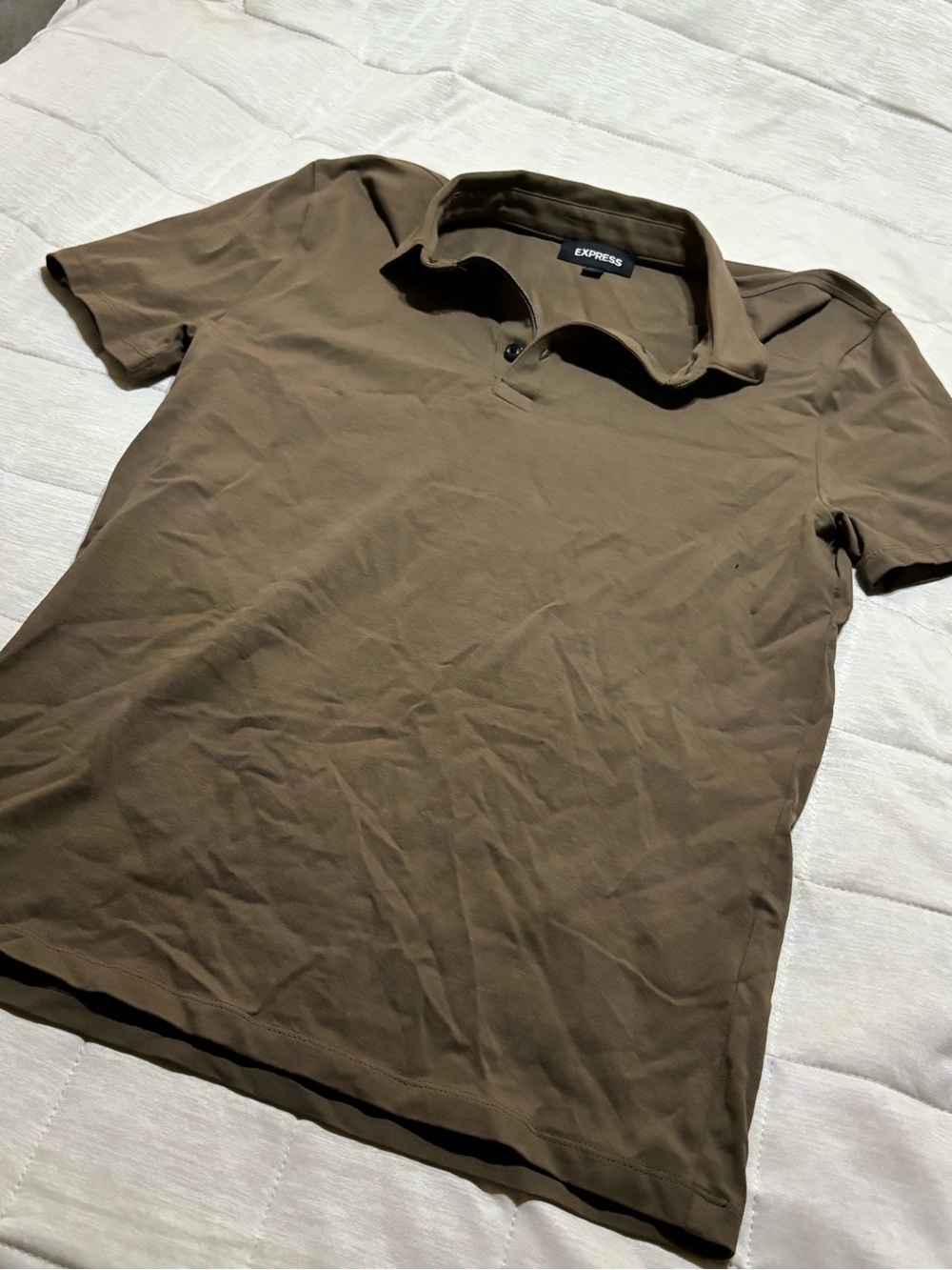 Express Men’s Brown/green Polo Shirt